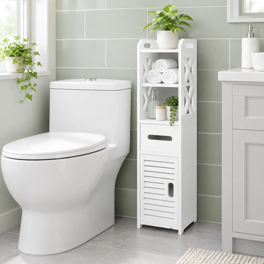 The Slim Bath Tower in a bathroom